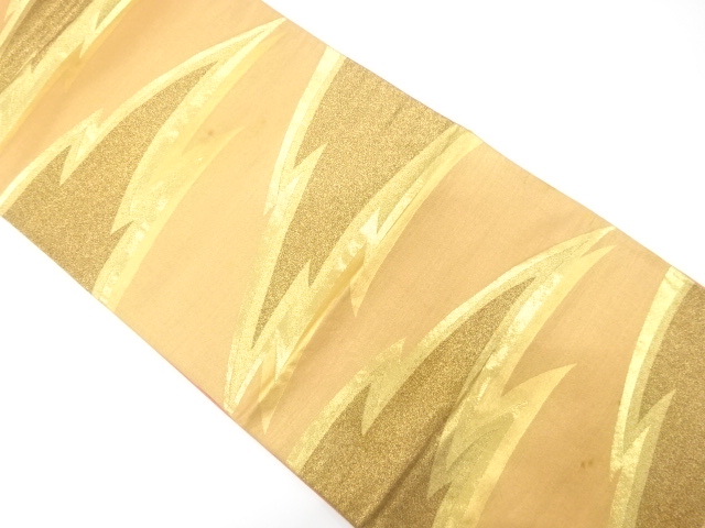 JAPANESE KIMONO / ANTIQUE FUKURO OBI / SILK / WOVEN LEAVES